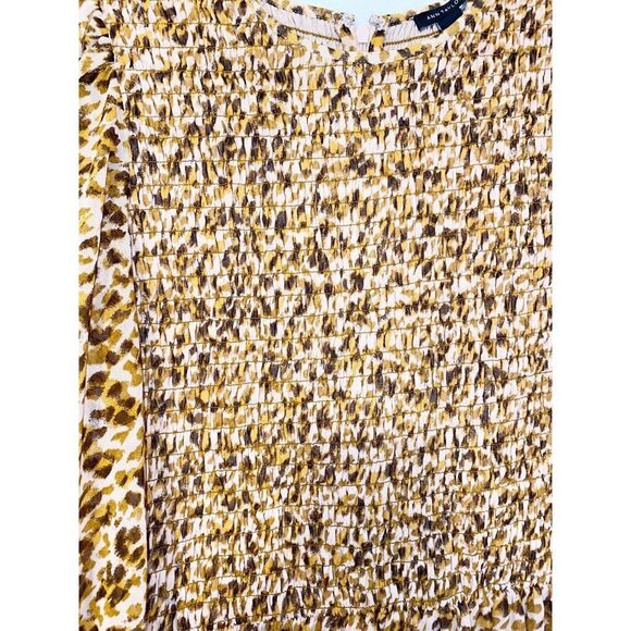 Ann Taylor Cheetah Print Dress Brown Pink Size 4 - Picture 5 of 11